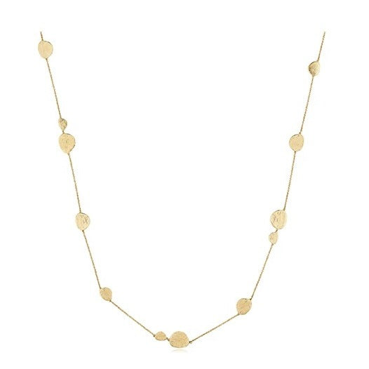 Collier long à dessin métallique plaqué or pour femmes