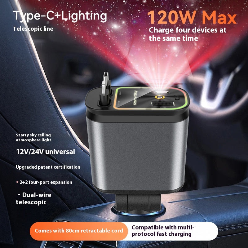 Chargeur de voiture Starry Sky 4 en 1 120W