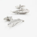 Simple homme style français argent plume forme Cufflinks ongles