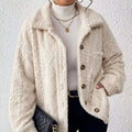 Veste Diamond-Check en peluche bouton-avant