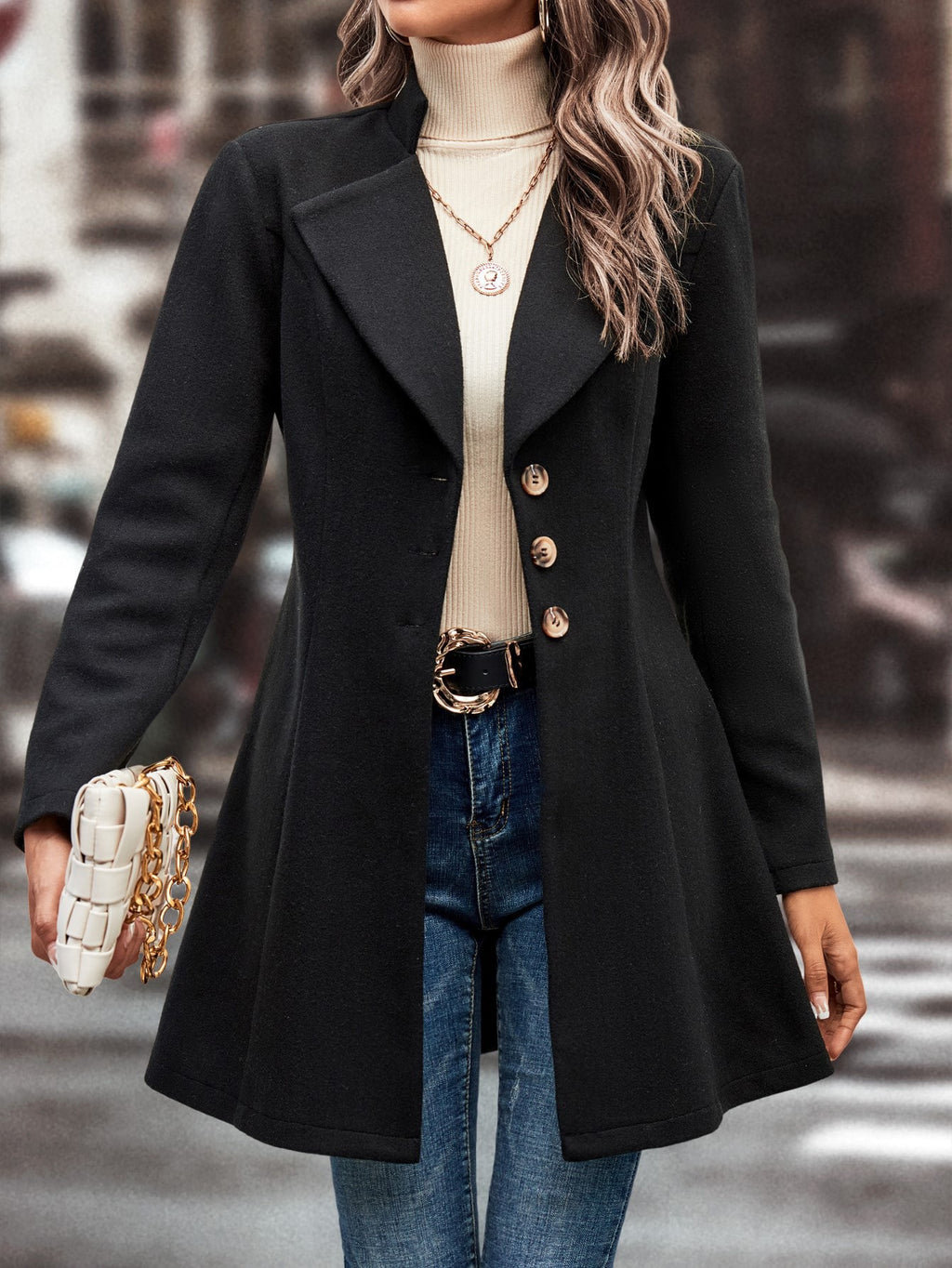 European and American Foreign Trade Hot-Selling Amazon Femmes automne et hiver Lapel Sli