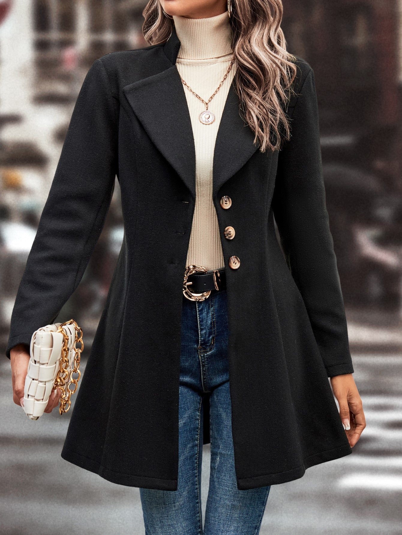 European and American Foreign Trade Hot-Selling Amazon Femmes automne et hiver Lapel Sli