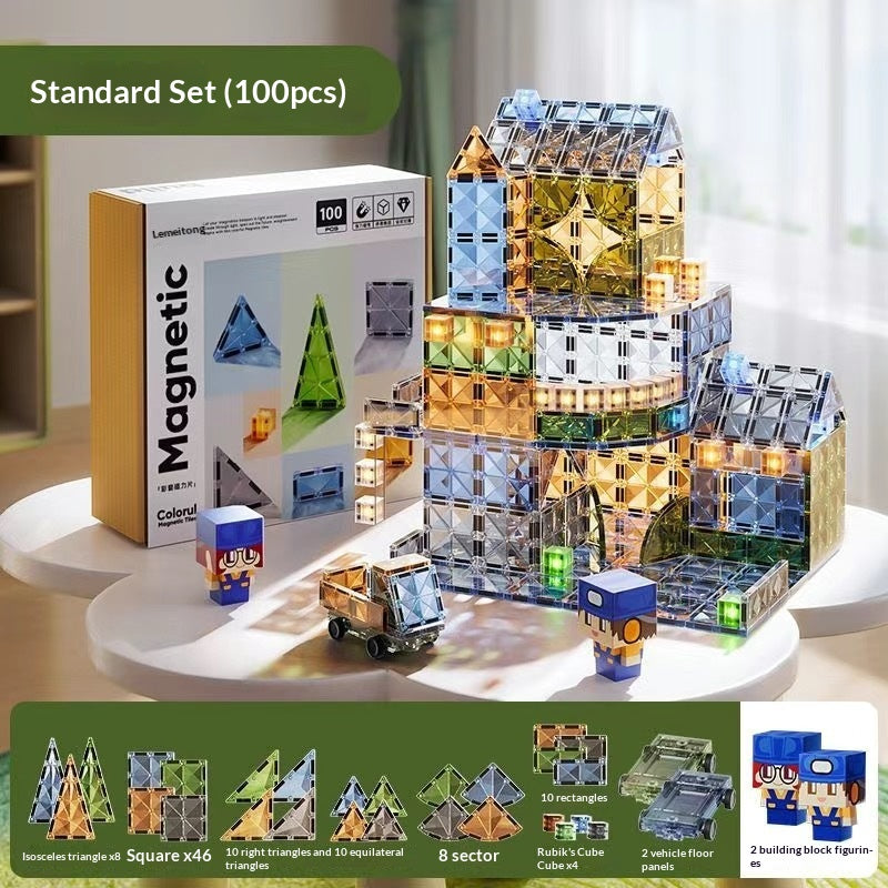 Creative Building Block Tower avec un jouet éducatif d'aimant puissant de Windows coloré