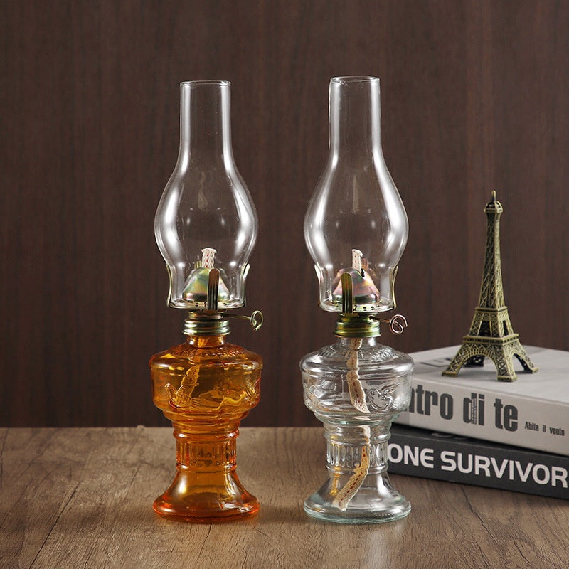 Lampe rétro vintage en verre kérosène