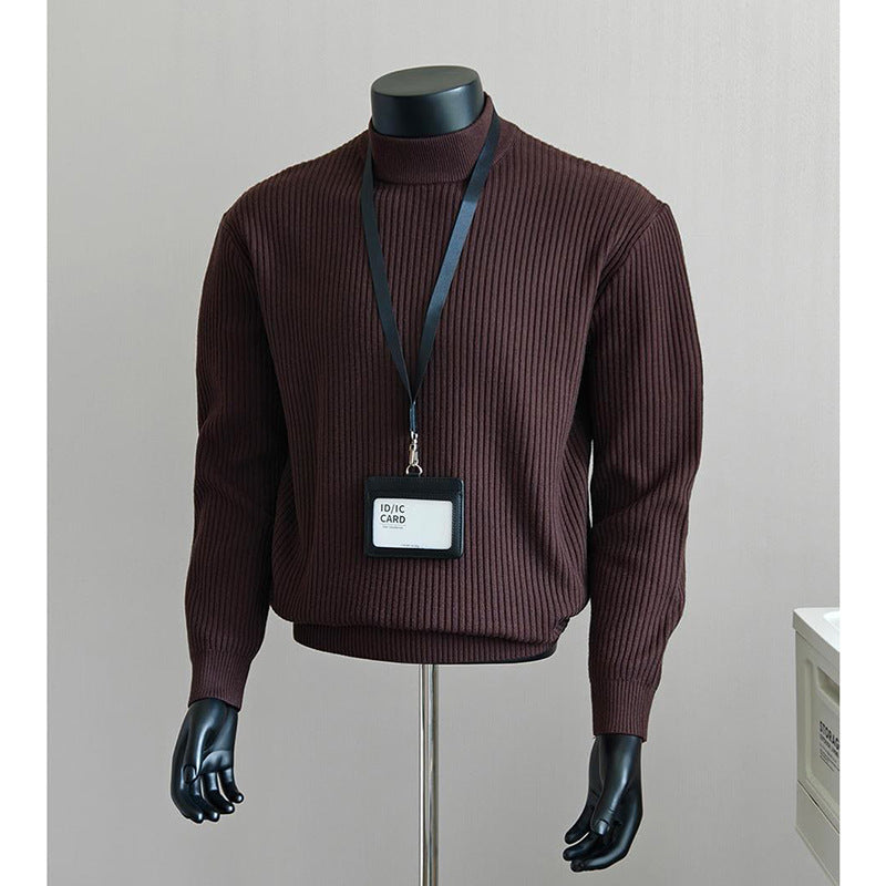 Hommes Chandail à col roulé à col roulé blanc