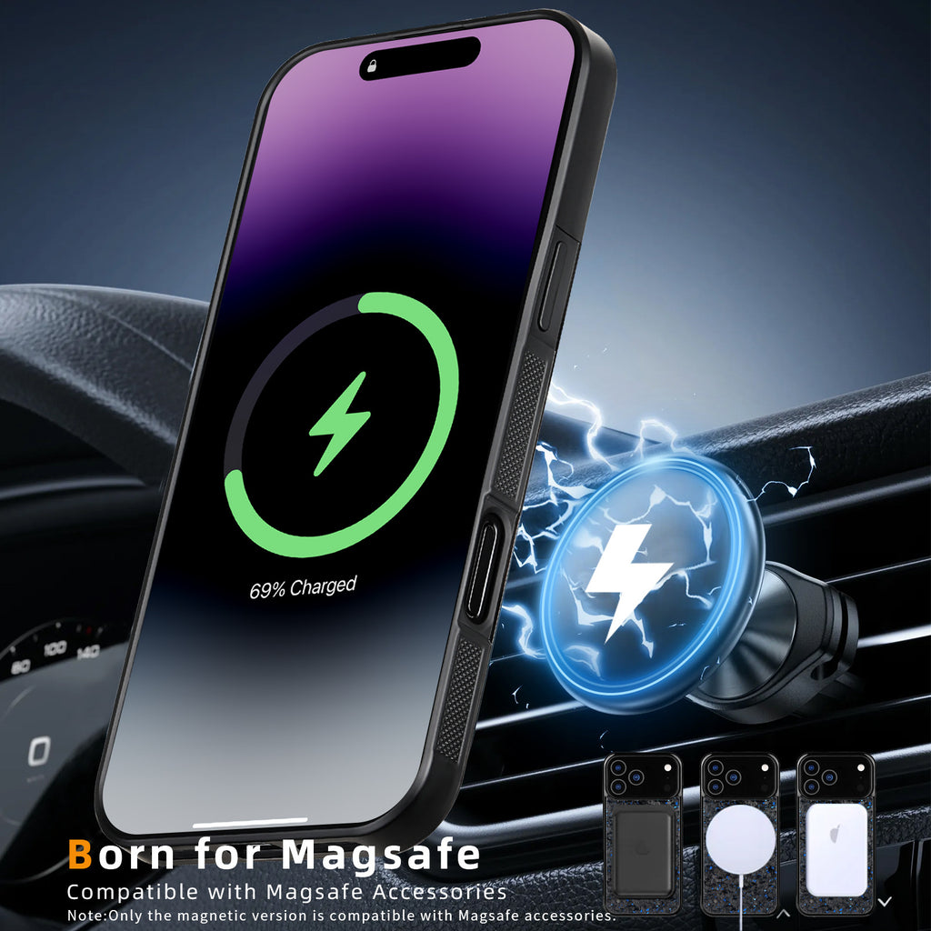 Compatible avec le boîtier de téléphone en fibre de carbone forgé