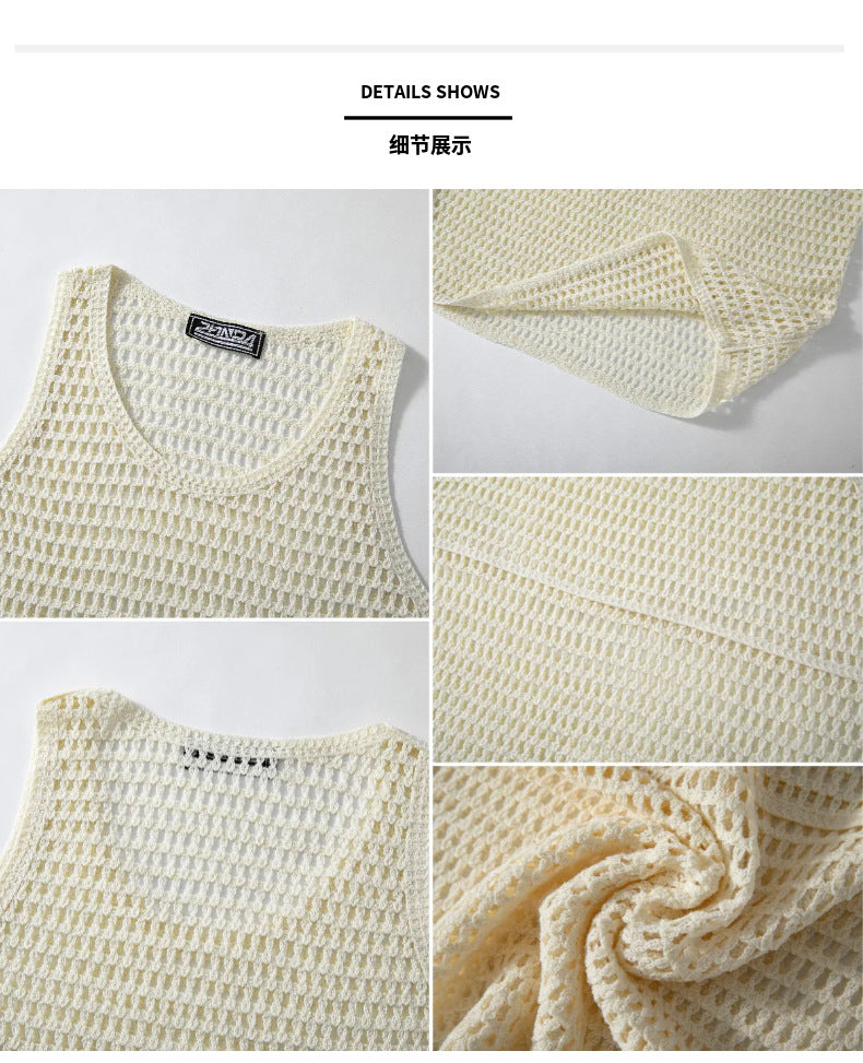 Veste pour hommes Vintage Lazy Knit Hollow