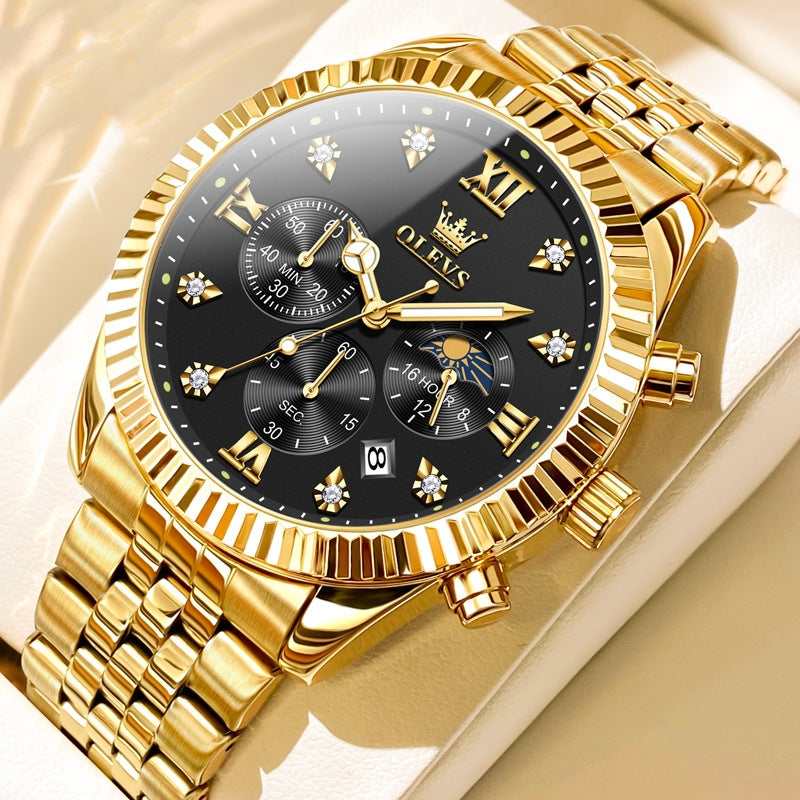 Montre Quartz d'Or tendance homme