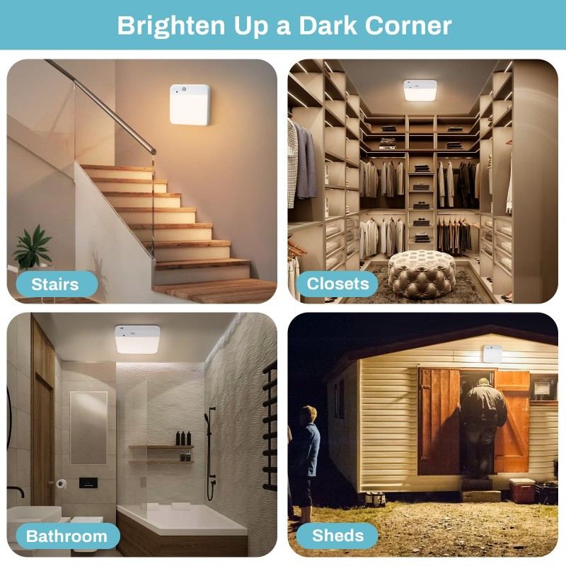 Lampe de plafond magnétique rechargeable USB-C avec une batterie intégrée de 4200mAh