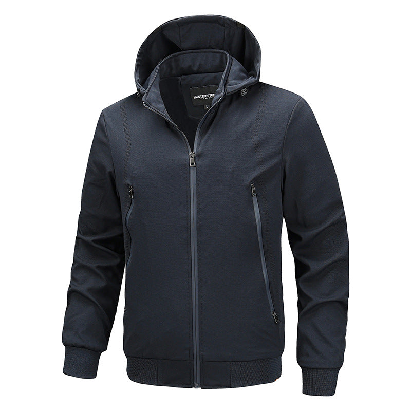 Veste européenne et américaine à capuche mince à capuche pour hommes