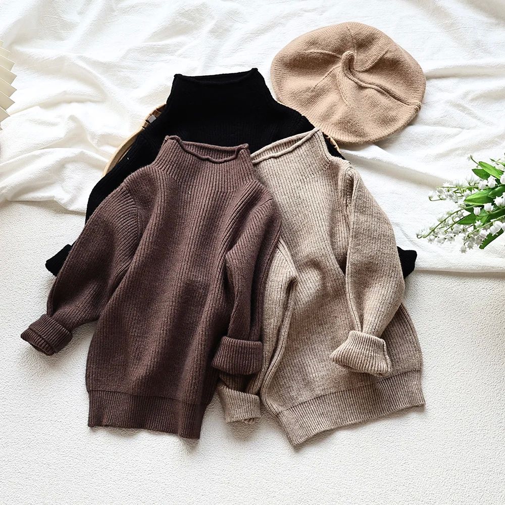 Chandail d'automne pour enfants Col roulé Garçon Pullover