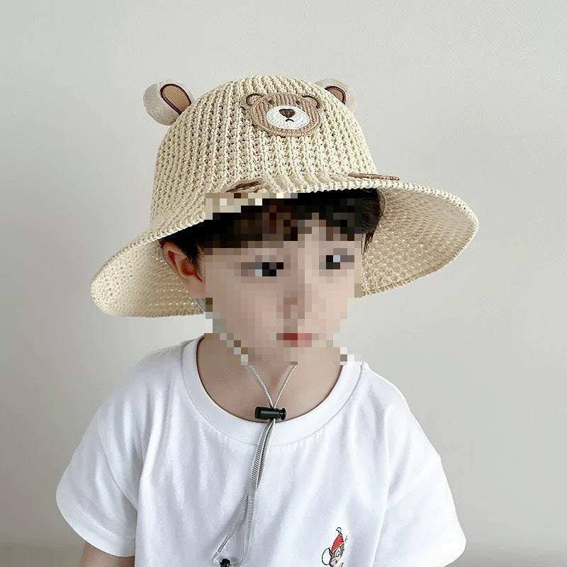 Ours Chapeau de paille résistant au soleil Chapeau de soleil respirant Baby Travel