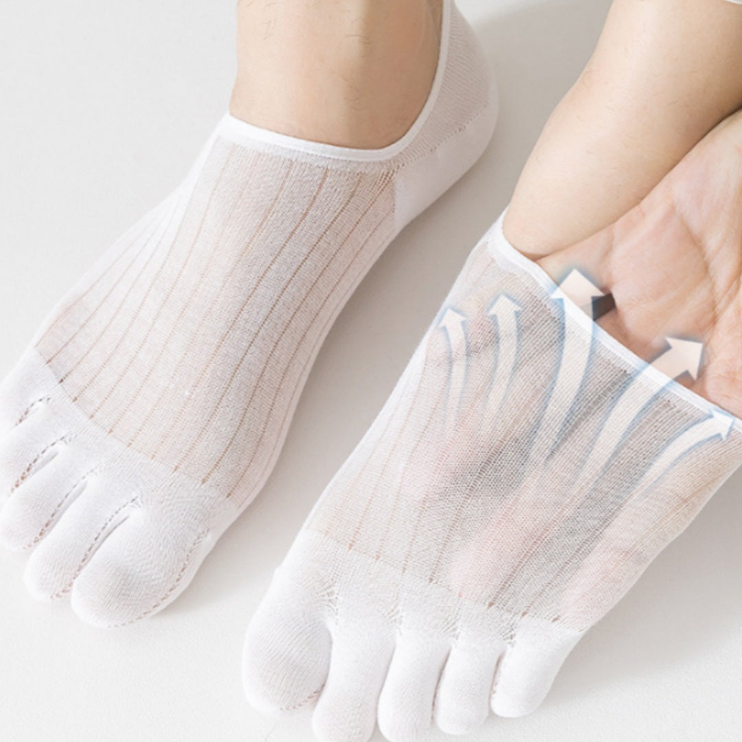 Chaussettes de bateau respirantes à cinq doigts en coton Modal