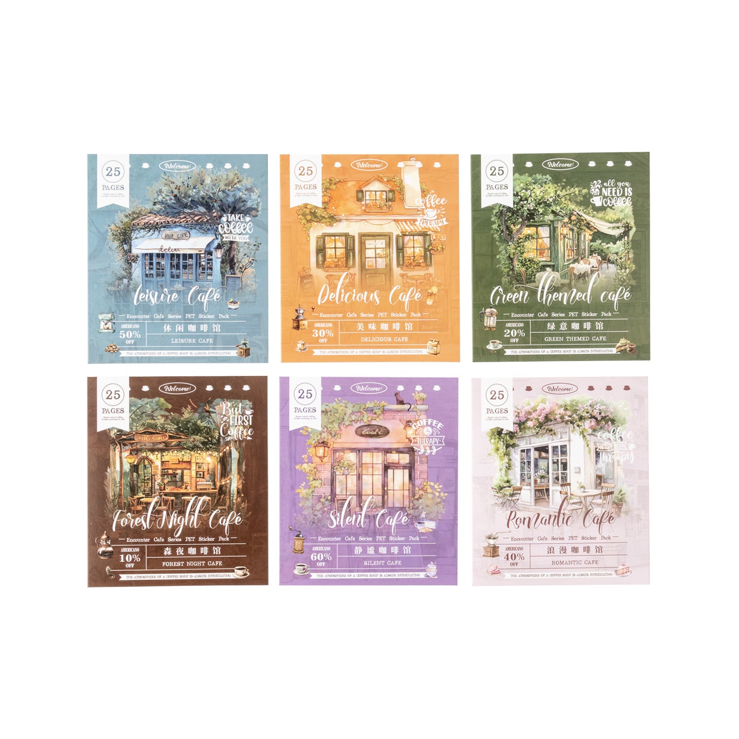 Encounter Cafe Série Sticker Hand Account Package