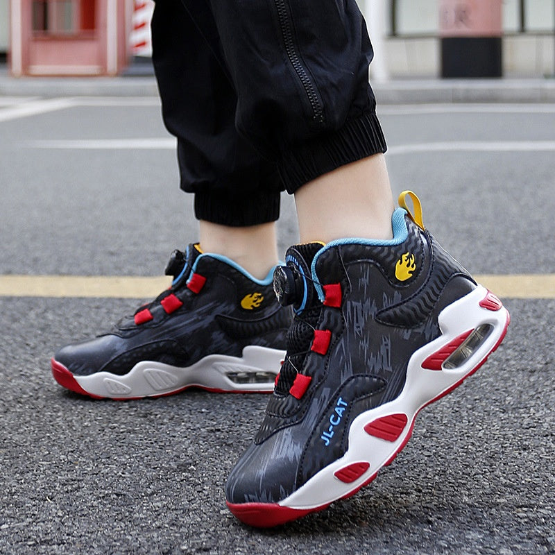 Chaussures de course au bouton de basket-ball en coussin