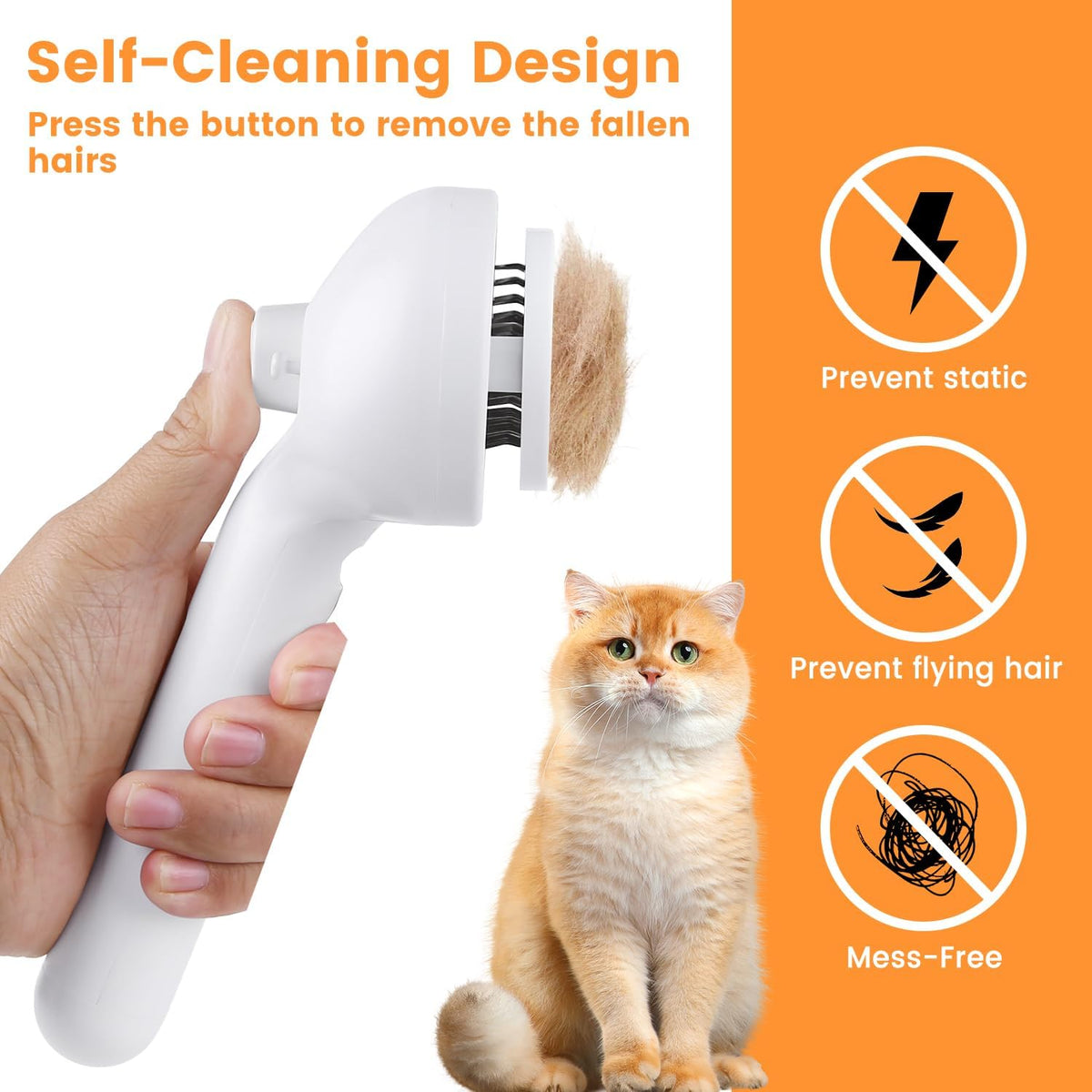 3 en 1 brosse à vapeur de chat