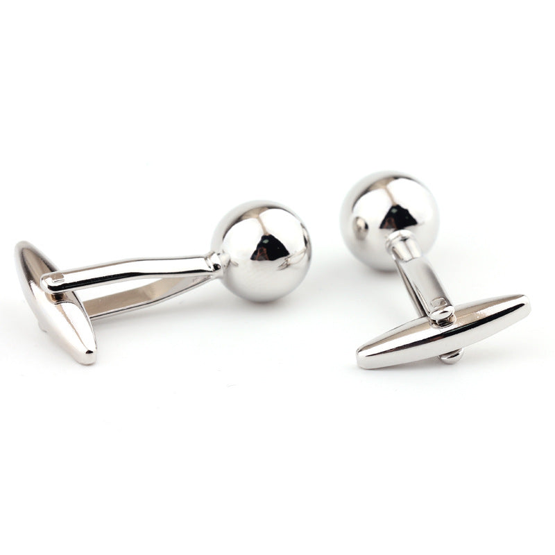 Argent acier boule forme Metal Cufflinks French Shirt Men's Cufflink