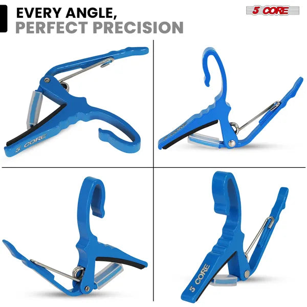 5 Core Capo Acoustic Electric Guitar String Clip Banjo Mandolin or Ukulele + 6Pcs Guitar Pi