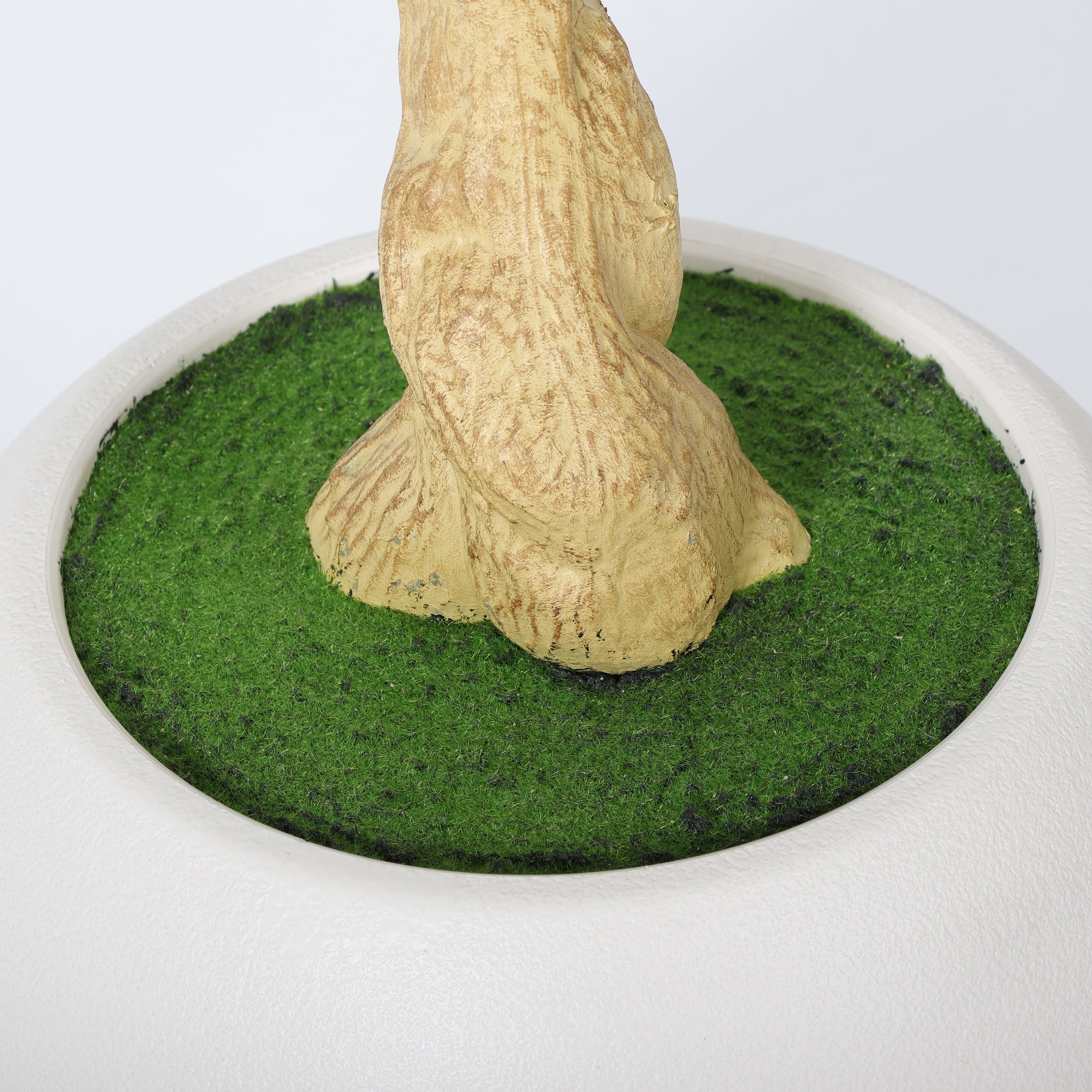 8.2FT Arbre olivier artificiel avec grand pot blanc décoratif