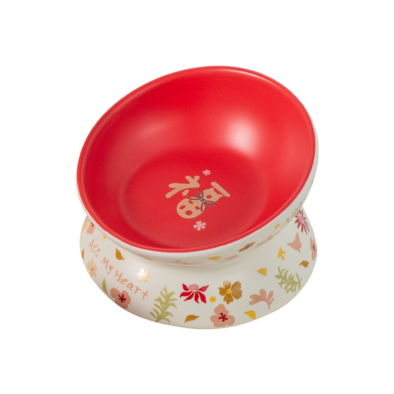 Lacy Ceramic Fu Pet Bowl