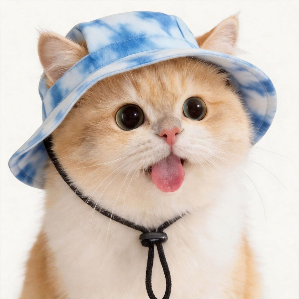 Chapeau de seau de chien avec trous d'oreille Ajustement Été Plage Visière Cap à écran solaire adapté pour le chien