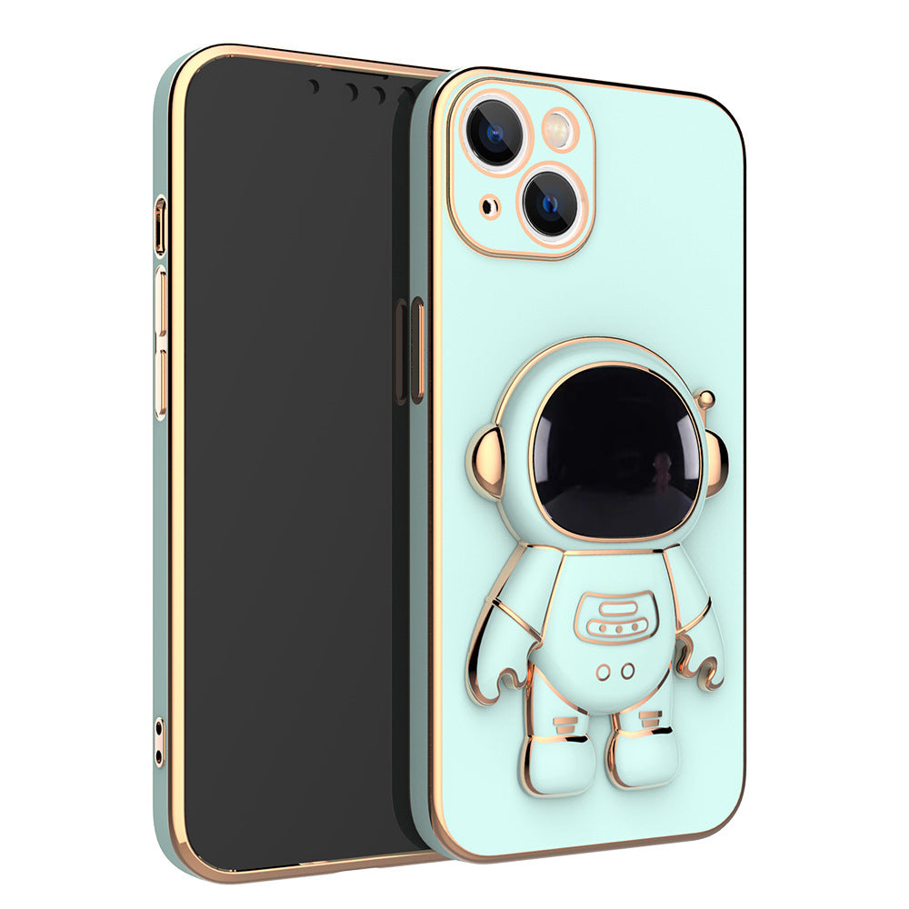 Étui de téléphone mobile Astronaute à trois dimensions All-inclusive Anti-fall Electroplating Brack