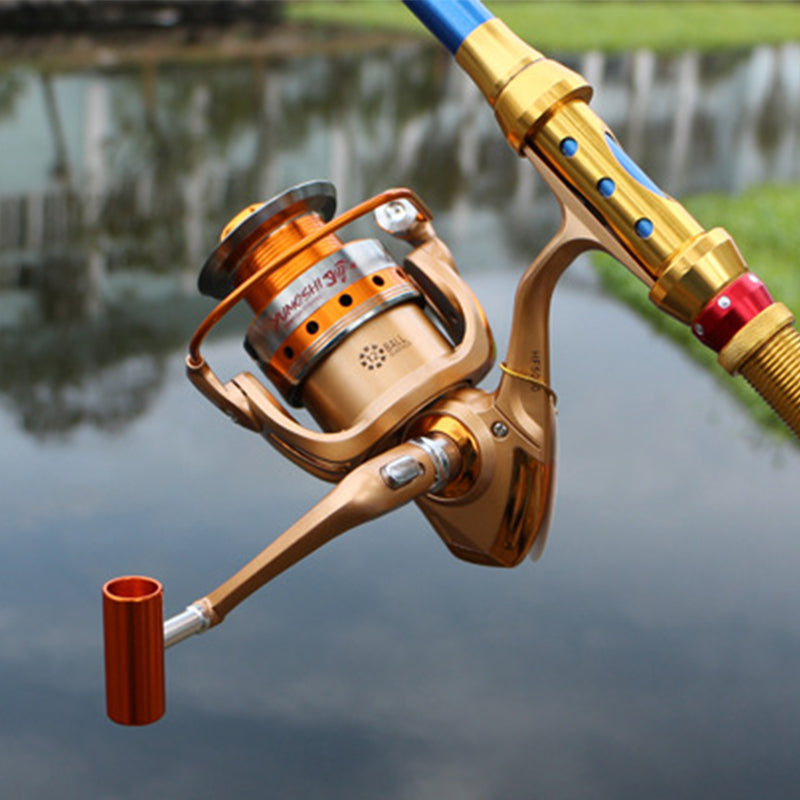 Tête en métal Rocker Pêche Bobine de pêche Roue Spinning Sea Rod Roue
