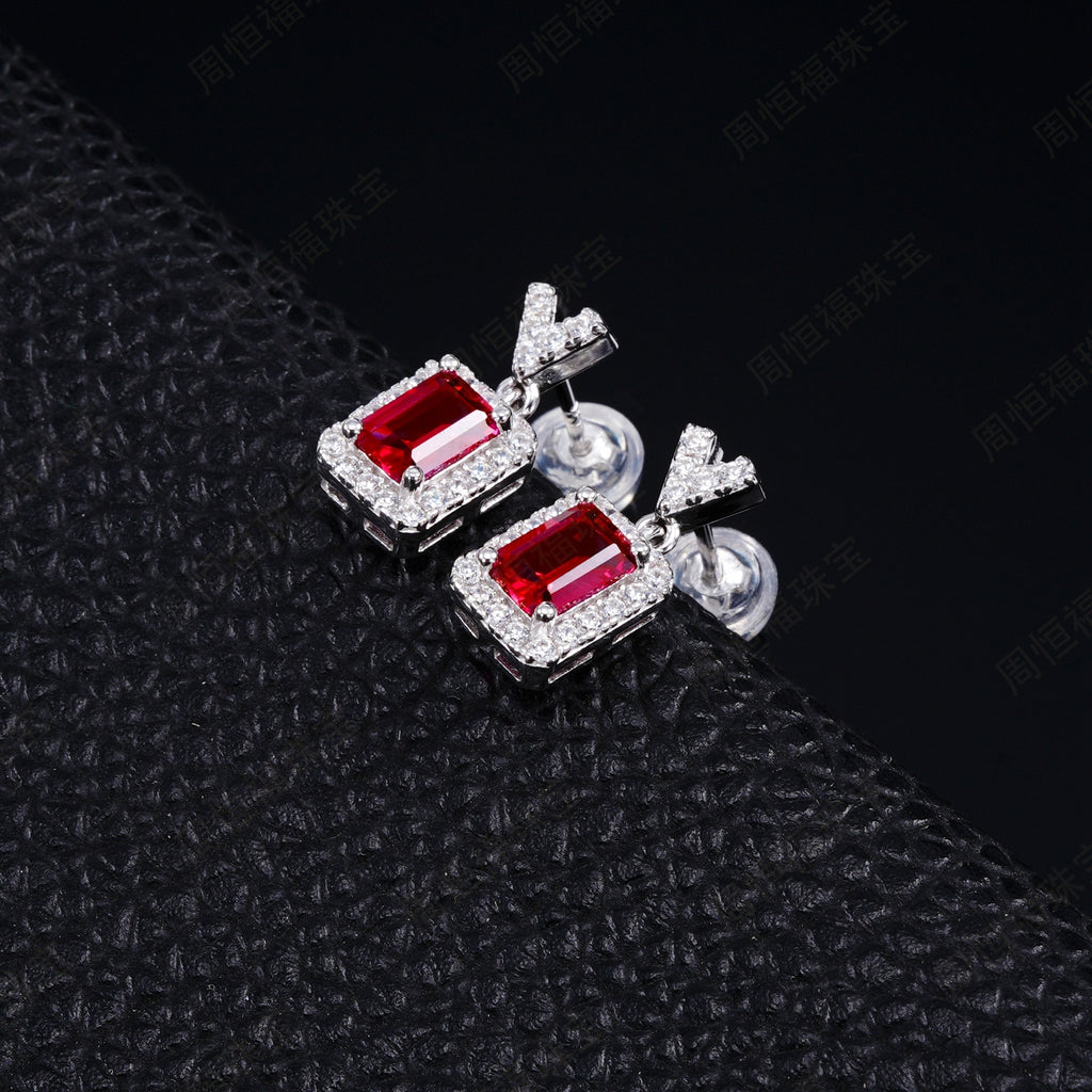 S925 Sterling Silver V-Shape Drop Earrings