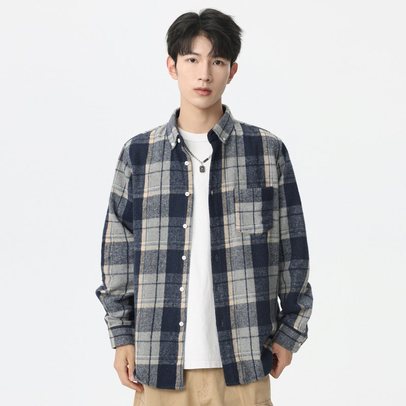 Chemise à volant brossé pour homme
