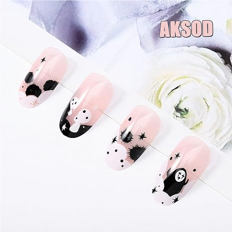 24 PCS hommes sans visage art ongles