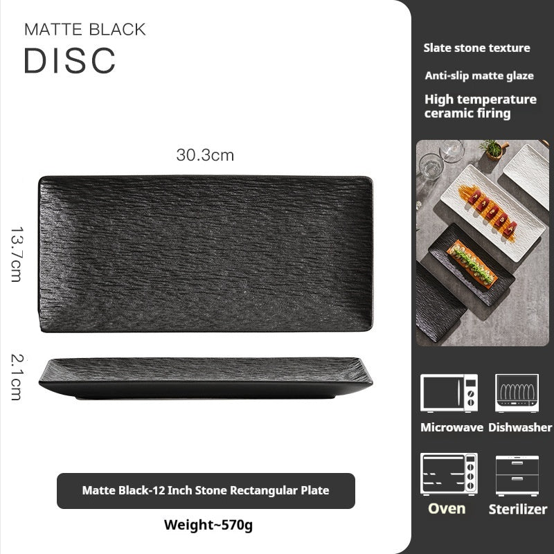 Plaque de Sushi de luxe rectangulaire de haute qualité en céramique