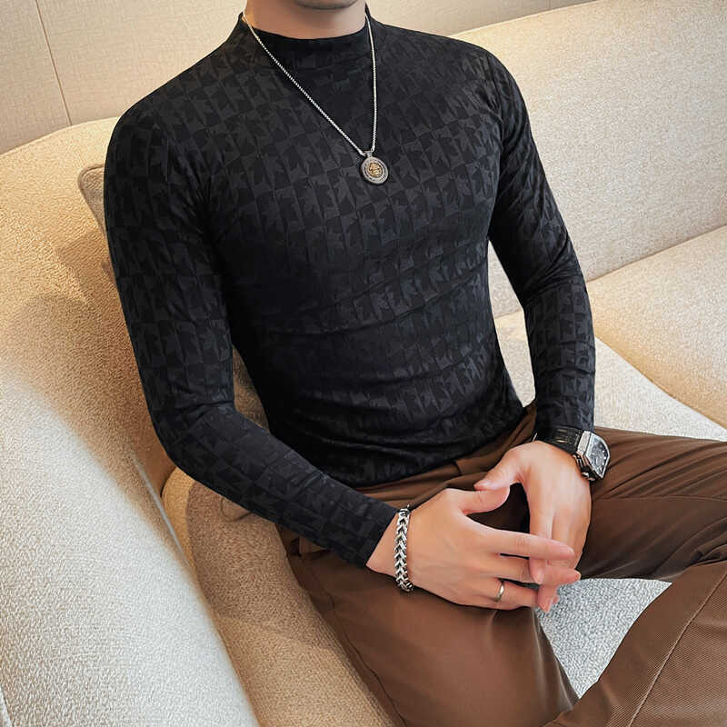 T-shirt de mode en col demi-haut pour hommes