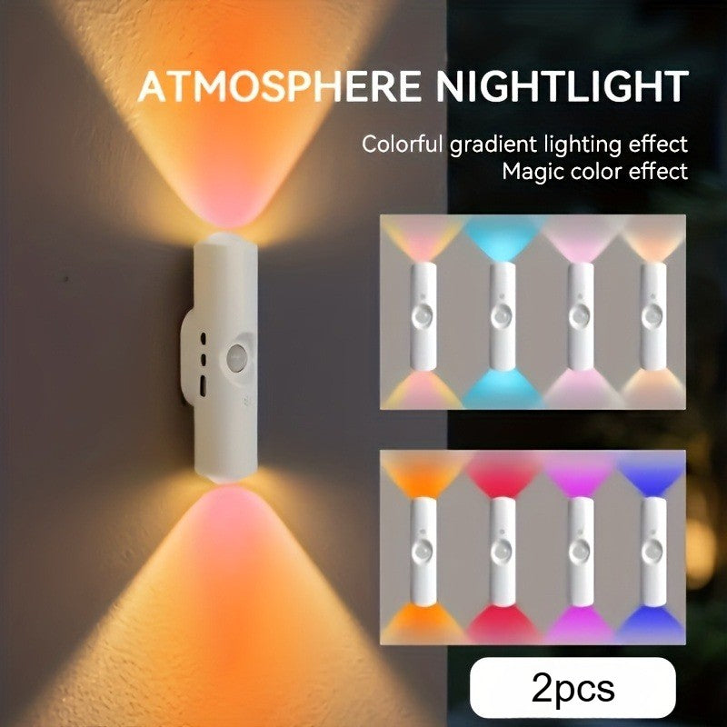 Magnétique RGB LED Night Light Smart Motion Capteur USB Lampe Ambient rechargeable