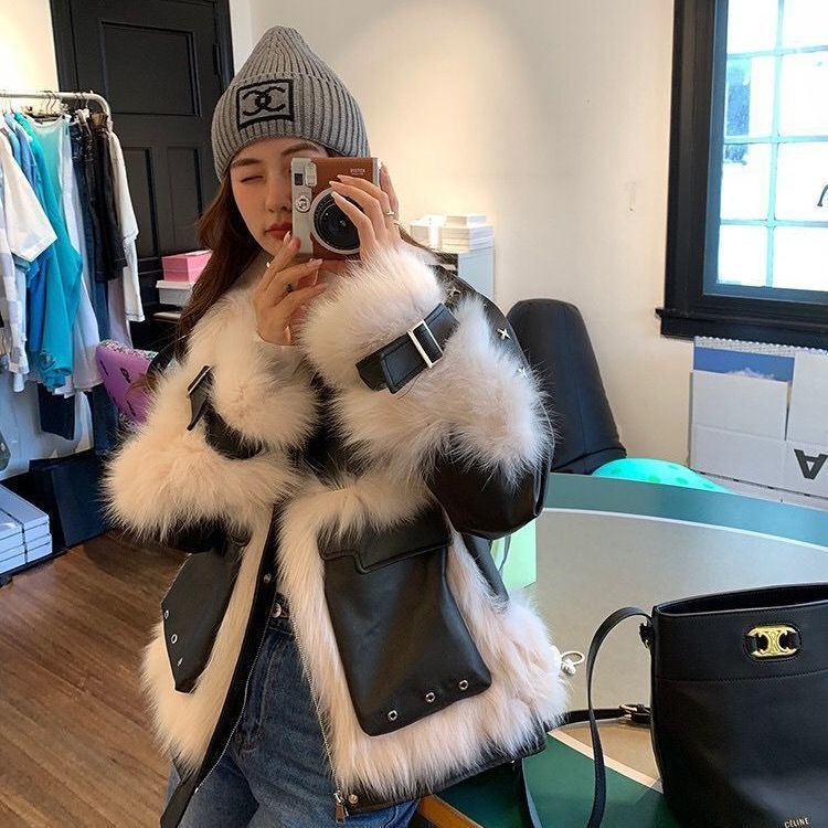 Manteau en cuir de fourrure de renard sensé