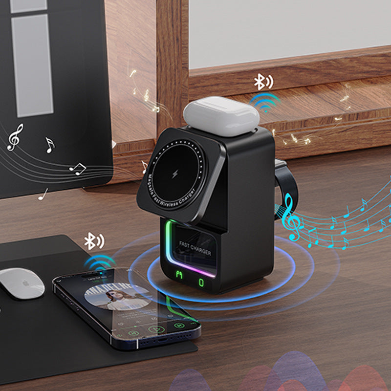 Haut-parleur Bluetooth 5-en-1 Chargeur sans fil