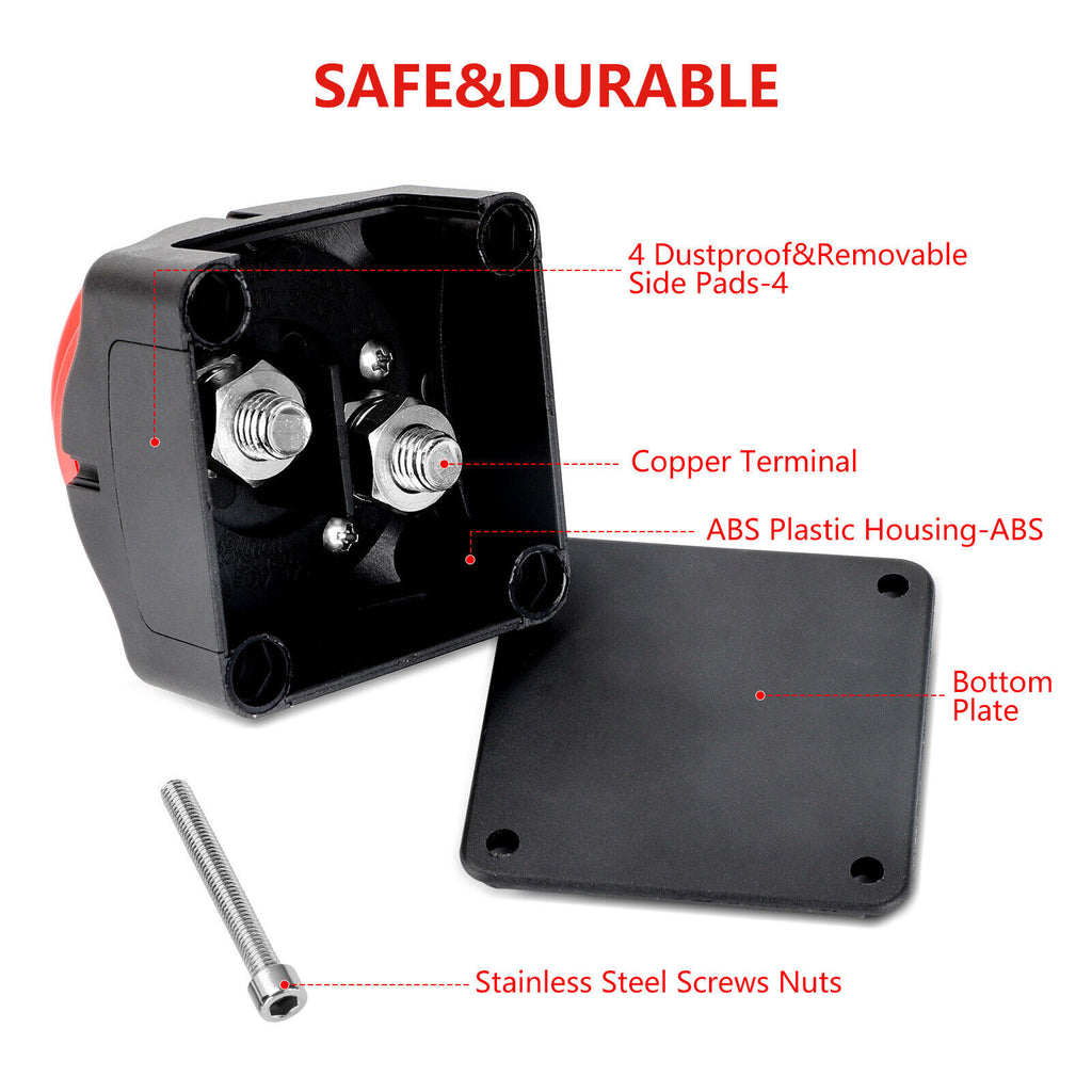 Isolateur de batterie 12V 600A coupé Kill Fit for Knob Marine Boat Camper UK