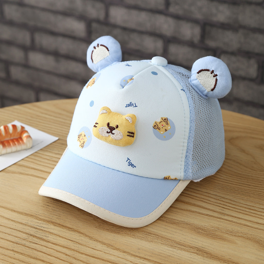 Chapeau brumisé à bord semi-netté, imprimé à lettres pour enfants