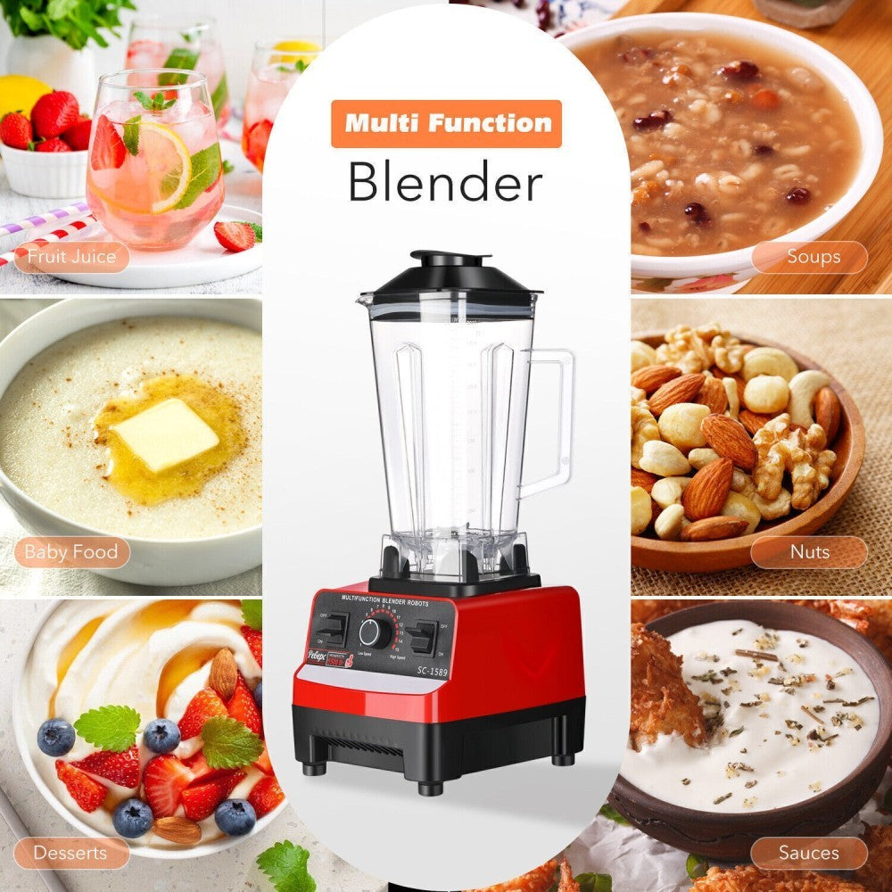 Commercial Blender 2xCups Food Processor Mixer Smoothie Juicer Glace Crusher Accueil