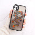 Flower Anti Drop Black Skin Feel Phone Case