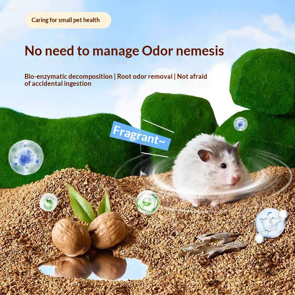 Hamster Natural Walnut Shell Sand Bedding Doré Hamster Bedding