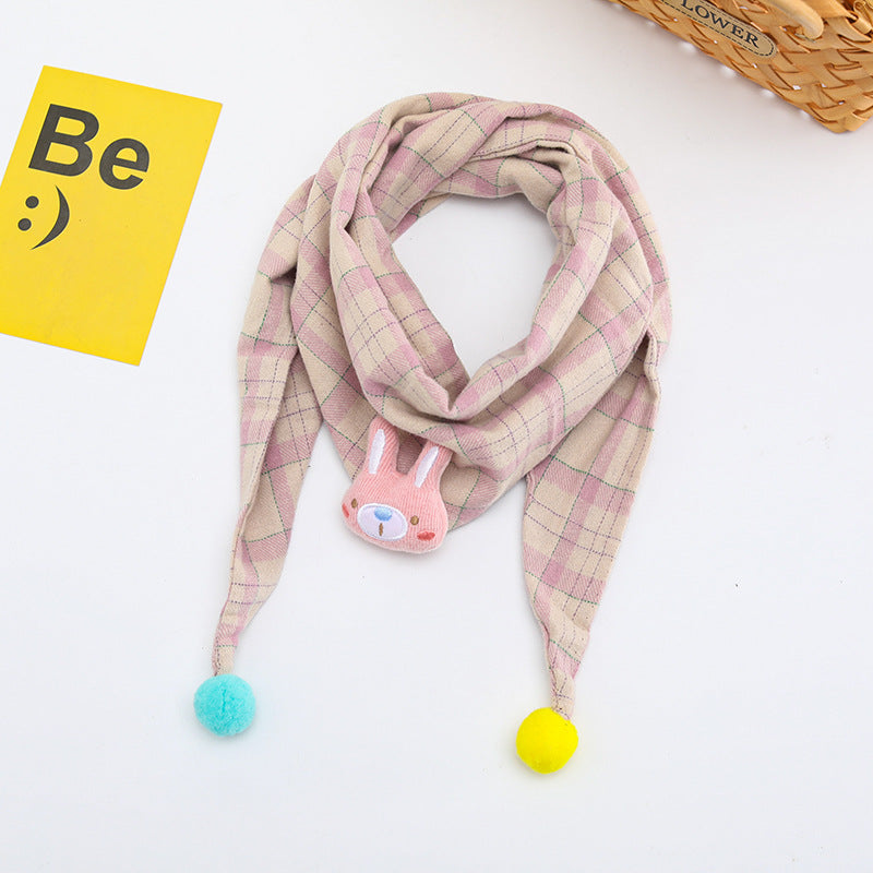 Style coréen coton-linen Plaid enfants écharpe polyvalent et facile à assortir