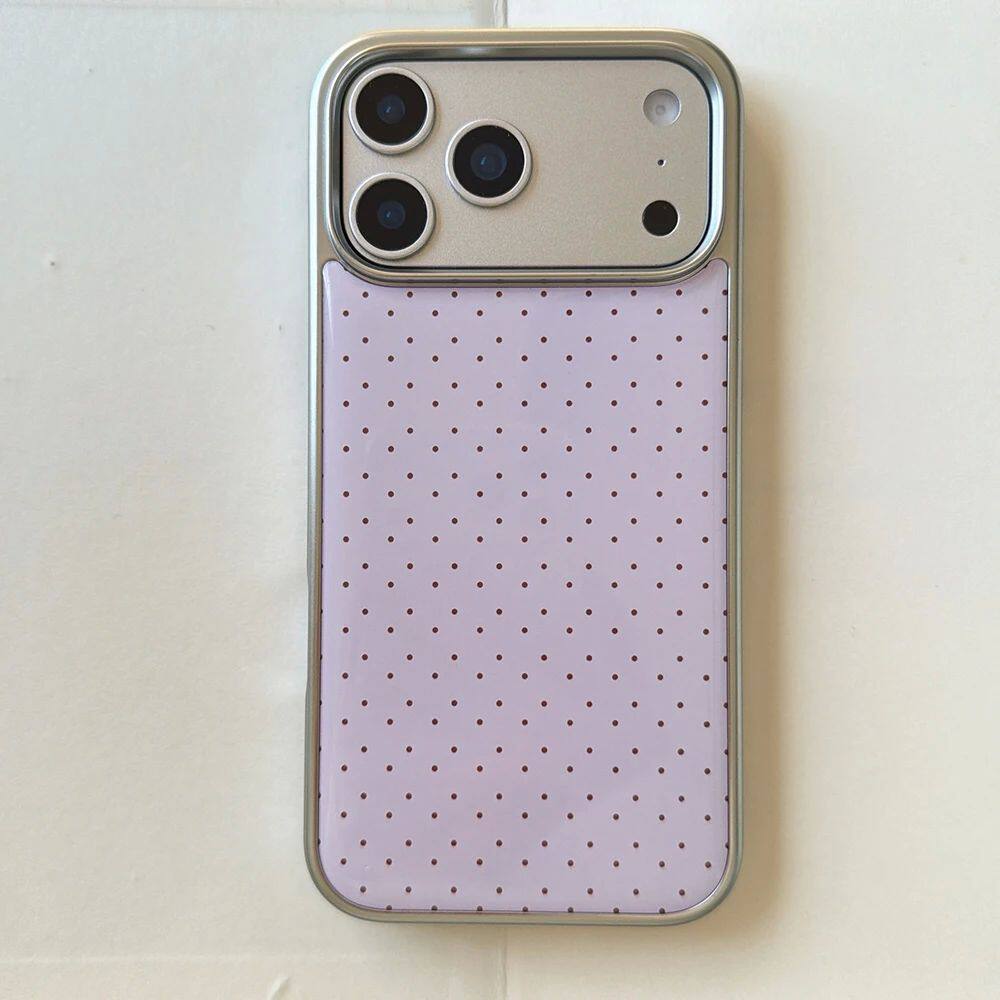 Polka Dot Pattern Boîtier de téléphone plaqué argent