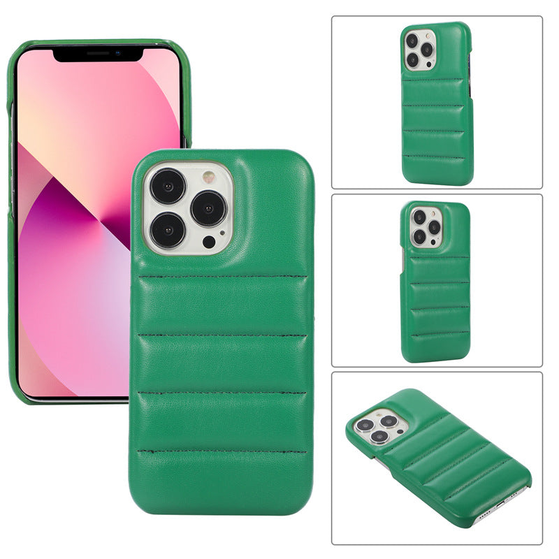 Clapet de téléphone en cuir d'Instagram en couleur solide