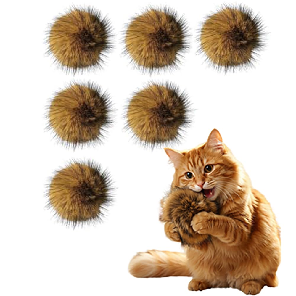 Fake rabbit fur ball cat toy