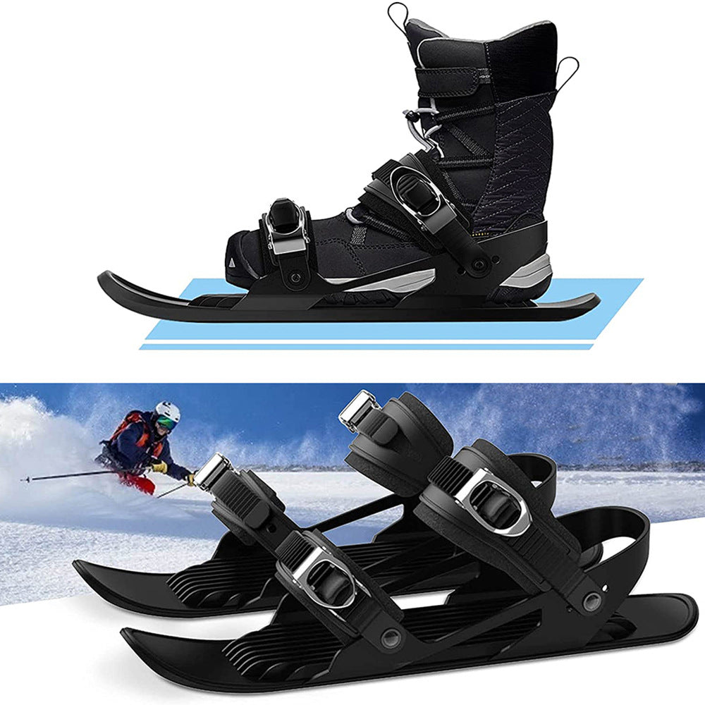 Mini Ski Skates Portable Short Skiboard Chaussures réglables pour neige