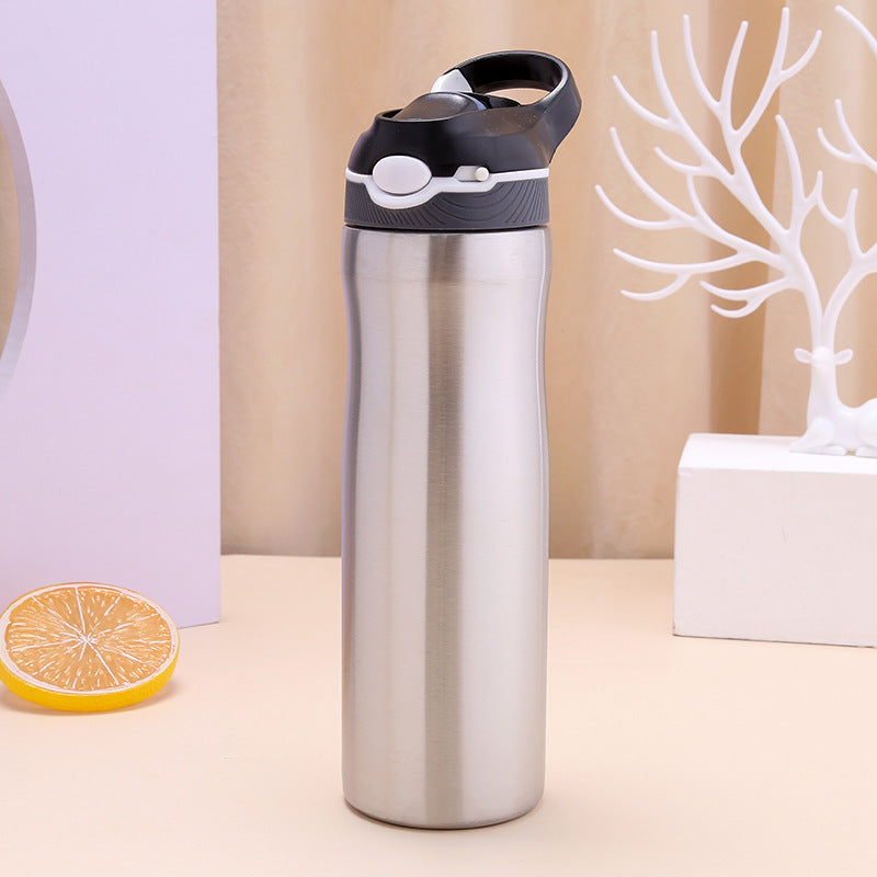 Bouteille d'eau en acier inoxydable 316 avec paille pour adultes