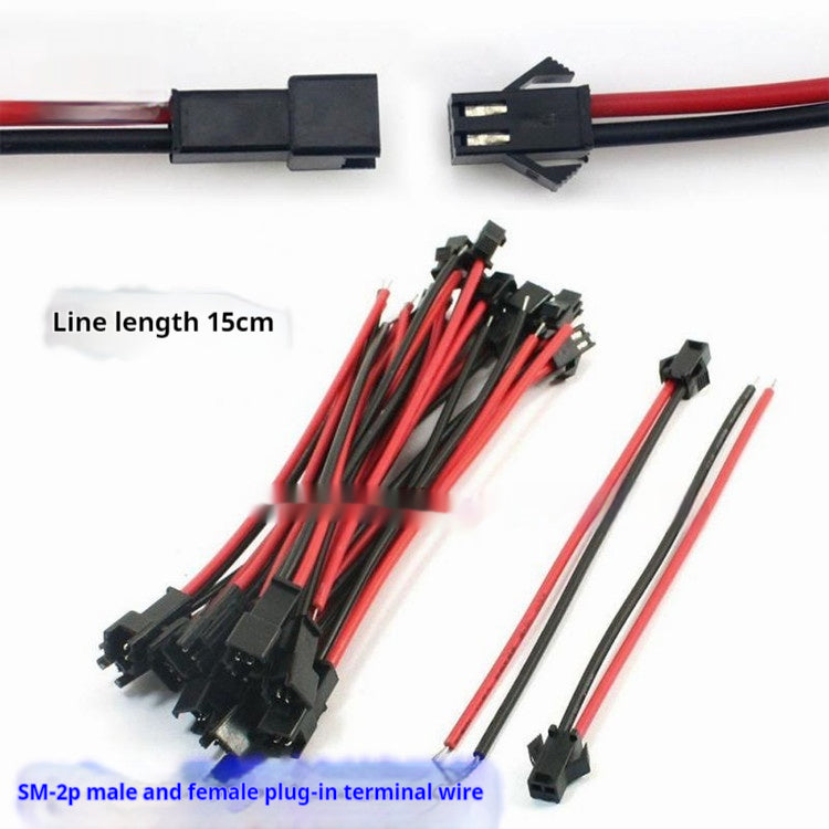 SM Terminal Air Butted Line SM-2P Homme et femelle Malefemale Lug Wire 15cmLED Connexion de la lampe