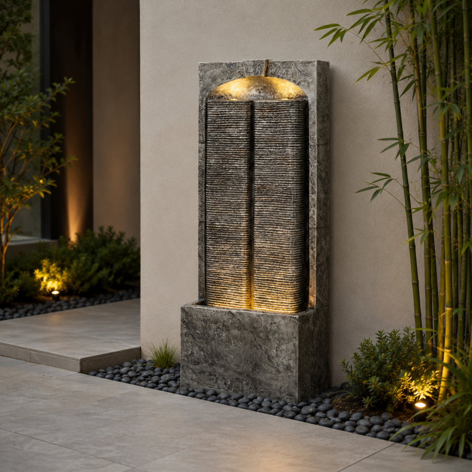 Fontaine d'eau extérieure Cascading LED lumières 39inch H