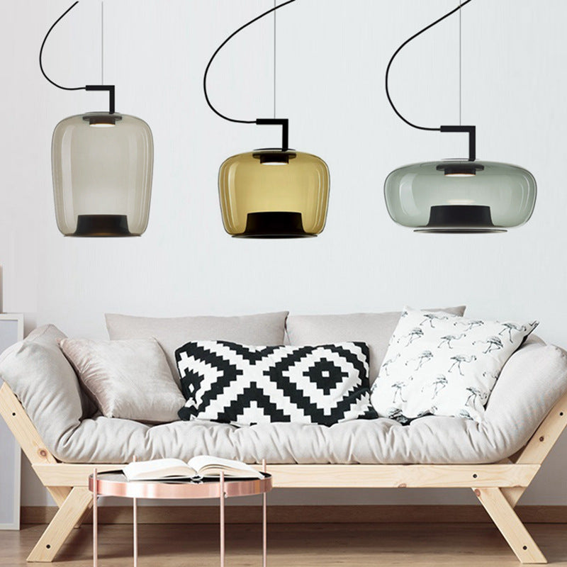 Lampe pendentif en verre de style nordique