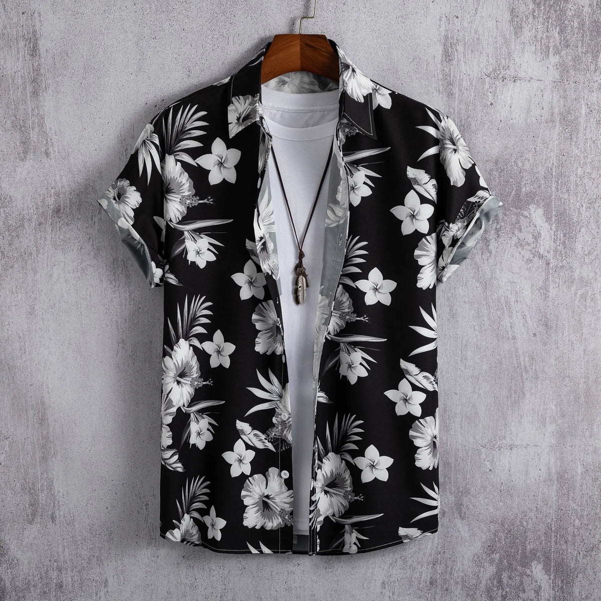 Chemise homme manches courtes Impression numérique 3D Hawaiian Trendy Cardigan Shirt